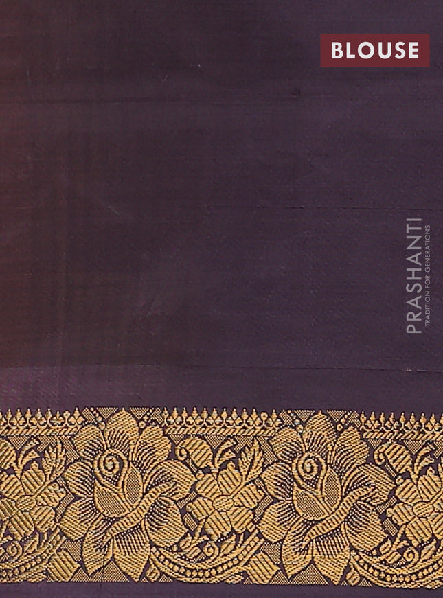 Banana pith saree mango yellow and wine shade with thread woven buttas and zari woven border