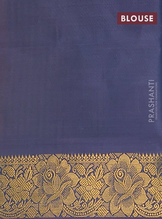 Banana pith saree mango yellow and peacock blue with thread woven buttas and zari woven border