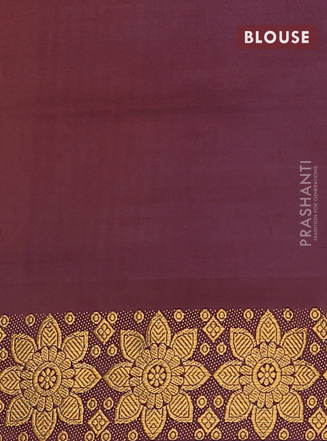 Banana pith saree mango yellow and deep maroon with thread woven buttas and zari woven border