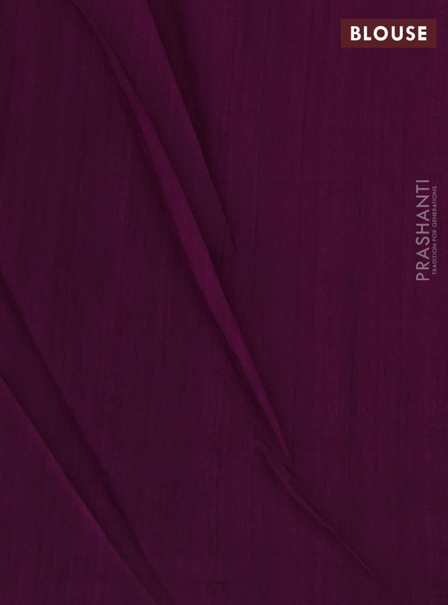 Semi tussar saree purple with kalamkari applique work