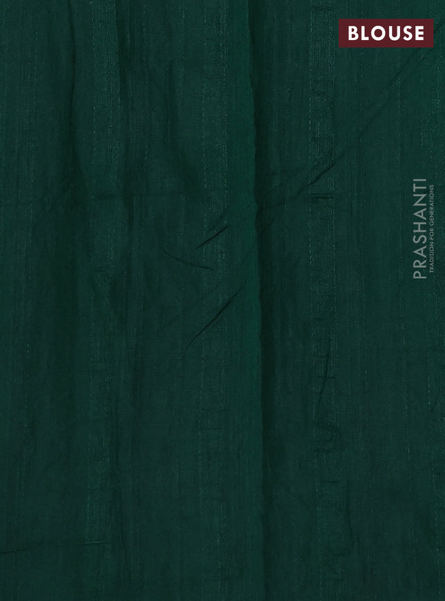 Semi tussar saree green with kalamkari applique work