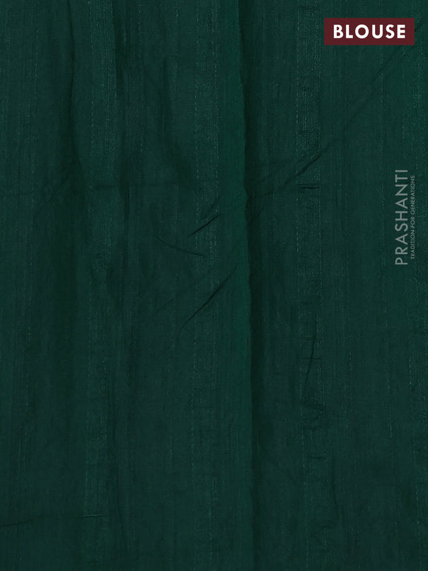 Semi tussar saree green with kalamkari applique work