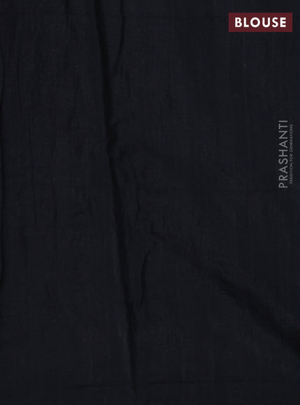 Semi tussar saree black with kalamkari applique work