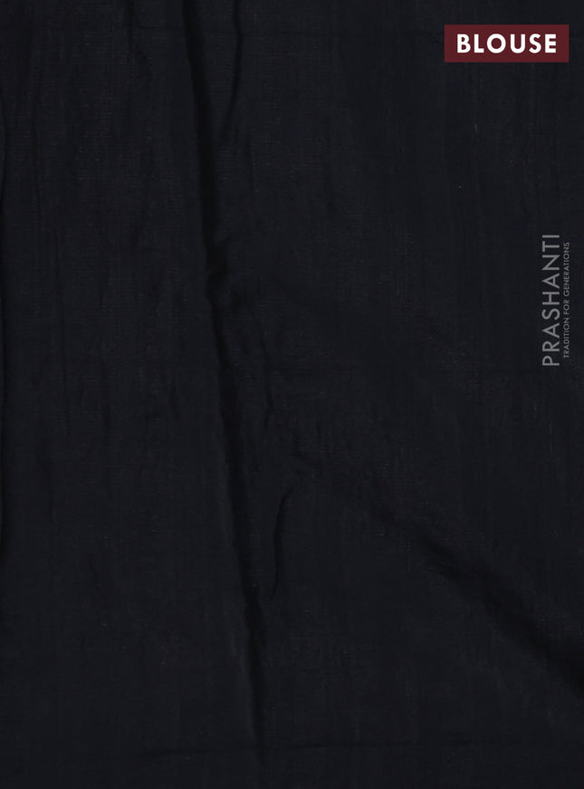 Semi tussar saree black with kalamkari applique work