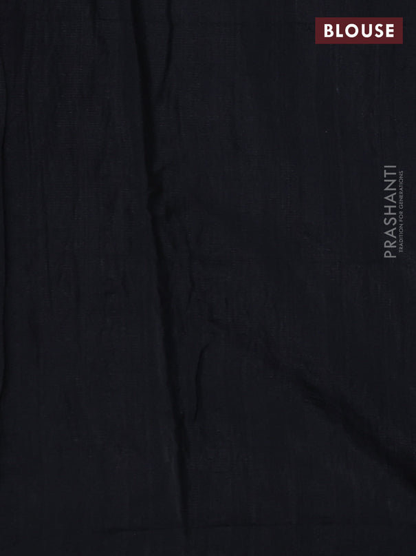 Semi tussar saree black with kalamkari applique work