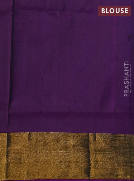 Pure uppada silk saree cs blue and purple with jamdhani buttas and jamdhani design pallu