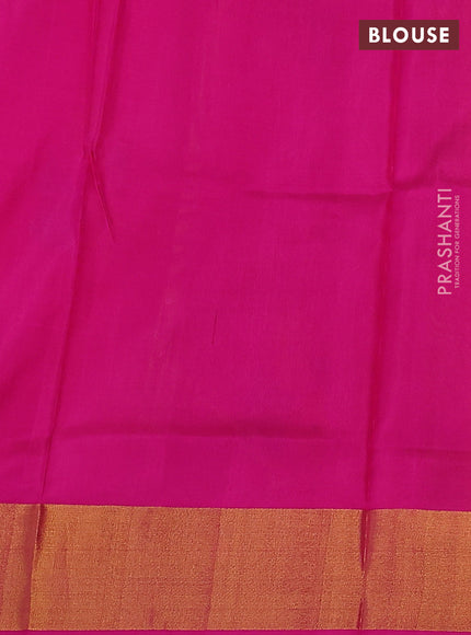 Pure uppada silk saree yellow and pink with jamdhani buttas and jamdhani design pallu