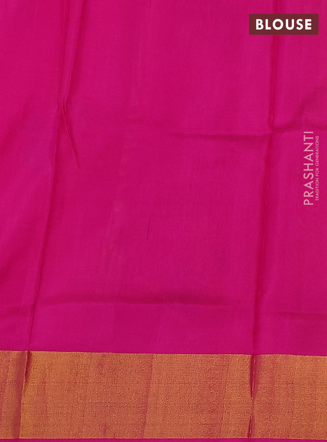 Pure uppada silk saree yellow and pink with jamdhani buttas and jamdhani design pallu