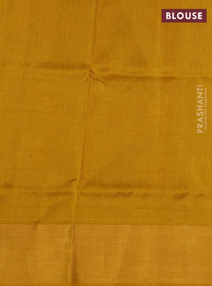 Pure uppada silk saree maroon and mustard yellow with jamdhani leaf buttas and jamdhani design pallu