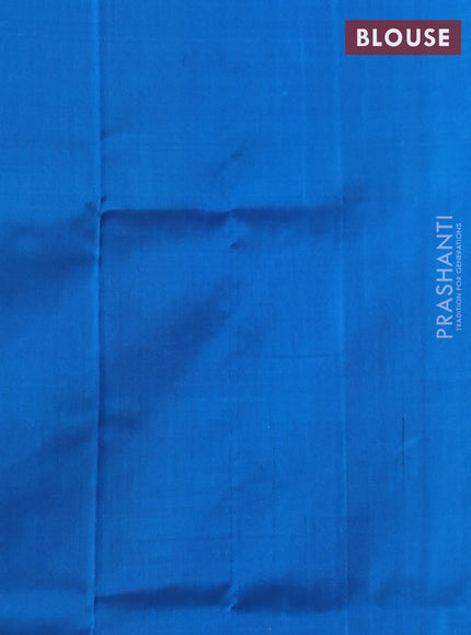 Pure uppada silk saree pink and cs blue with silver & gold zari woven buttas and long zari woven border