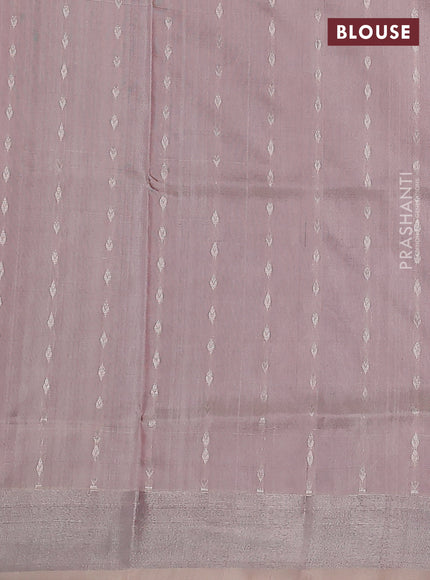 Pure uppada silk saree purple with allover silver zari woven buttas and silver zari woven border