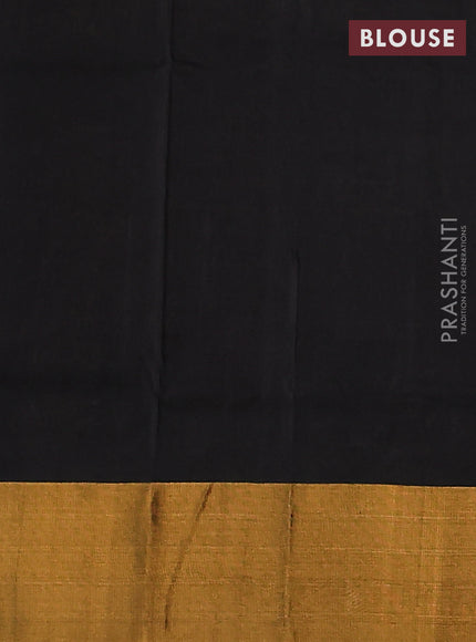 Pure uppada silk saree black with allover silver & gold zari weaves and zari woven border