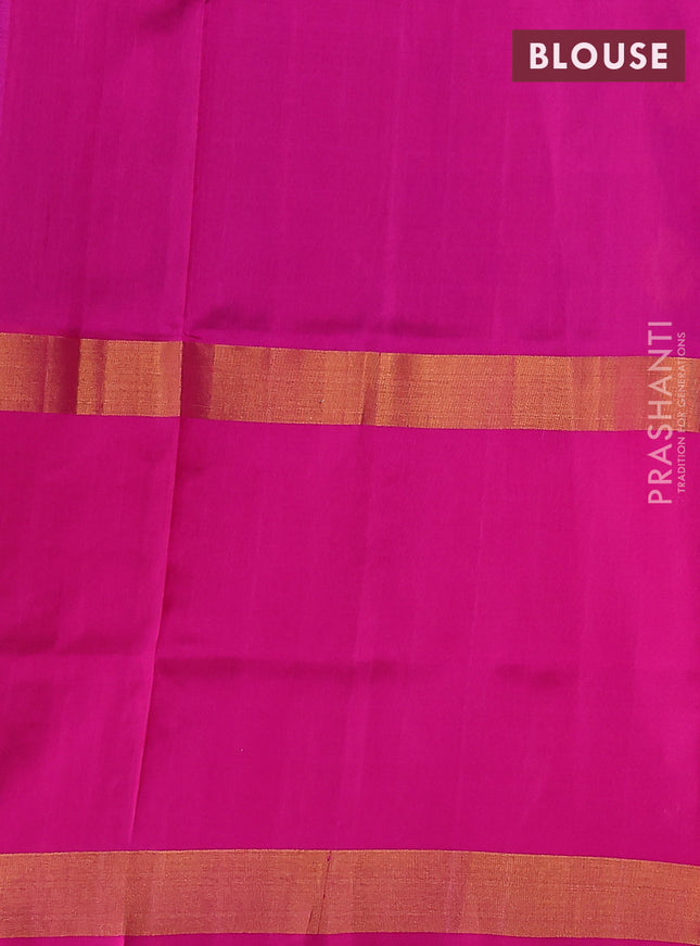 Pure uppada silk saree purple and pink with zari woven buttas and long zari woven butta border