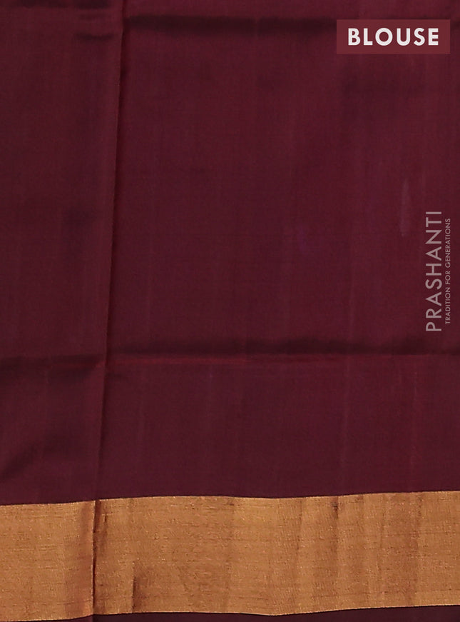 Pure uppada silk saree purple and deep maroon with jamdhani buttas and jamdhani design pallue