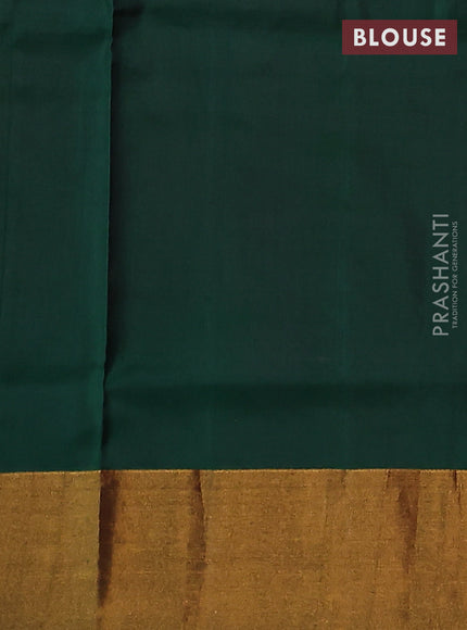 Pure uppada silk saree pink and green with silver & gold zari woven buttas and zari woven border