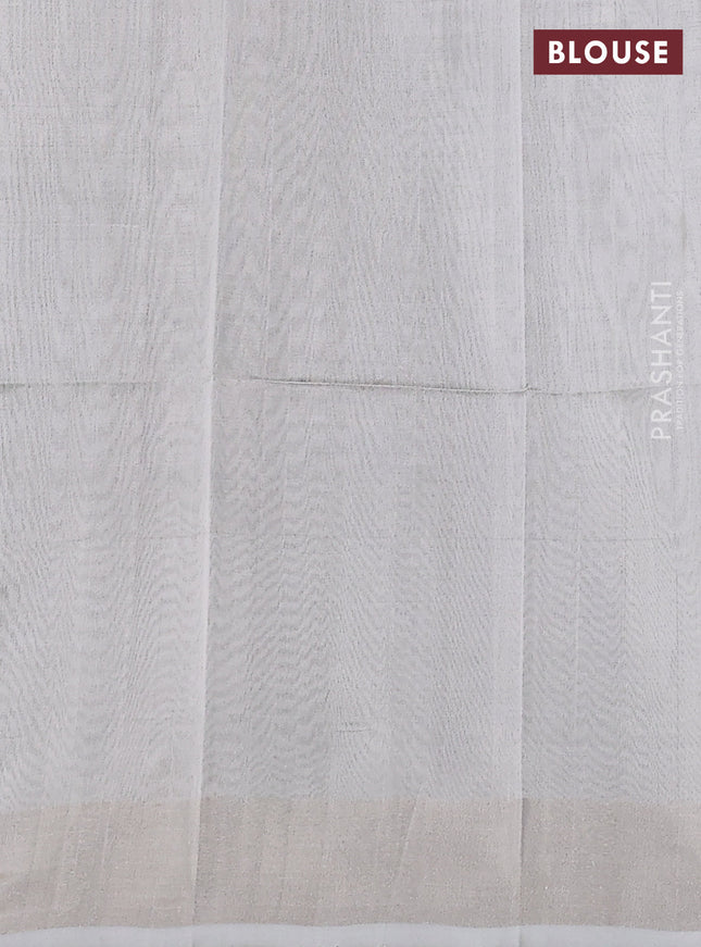 Pure uppada silk saree green with silver zari woven coin buttas and silver zari woven border