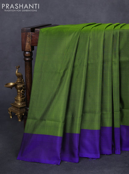 Pure uppada silk saree light green and blue with silver & gold zari woven coin buttas and simple border