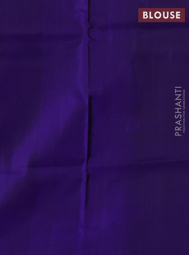 Pure uppada silk saree light green and blue with silver & gold zari woven coin buttas and simple border