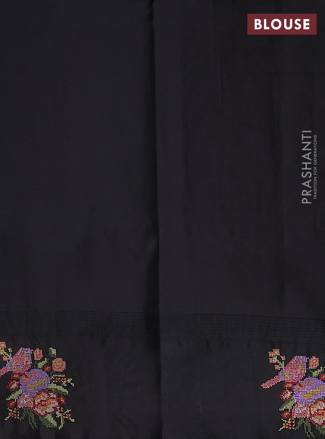 Pure gadwal silk saree red and black with zari woven buttas and temple design embroidery border