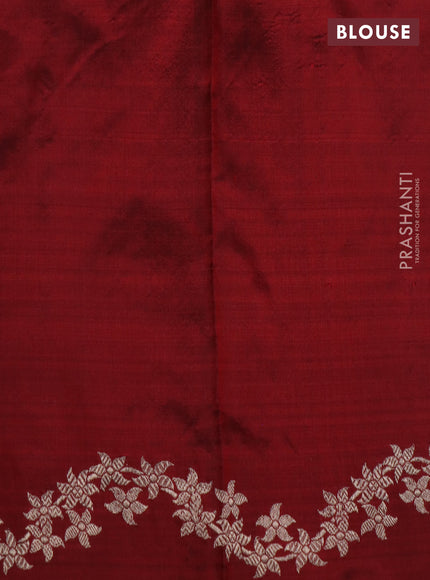 Banarasi katan silk saree maroon with zari woven buttas and zari woven border