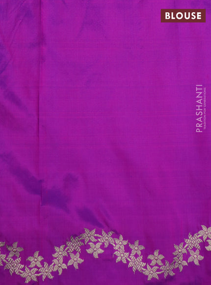 Banarasi katan silk saree purple with zari woven buttas and rich zari border