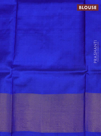 Ikat silk kids lehenga lime yellow and blue with ikat butta weaves and long ikat woven zari border