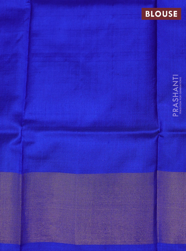 Ikat silk kids lehenga lime yellow and blue with ikat butta weaves and long ikat woven zari border