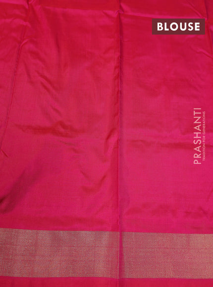 Ikat silk kids lehenga light green and pink with allover ikat weaves and long ikat woven zari border