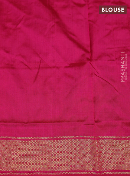 Ikat silk kids lehenga cs blue and pink with allover ikat weaves and long ikat woven zari border