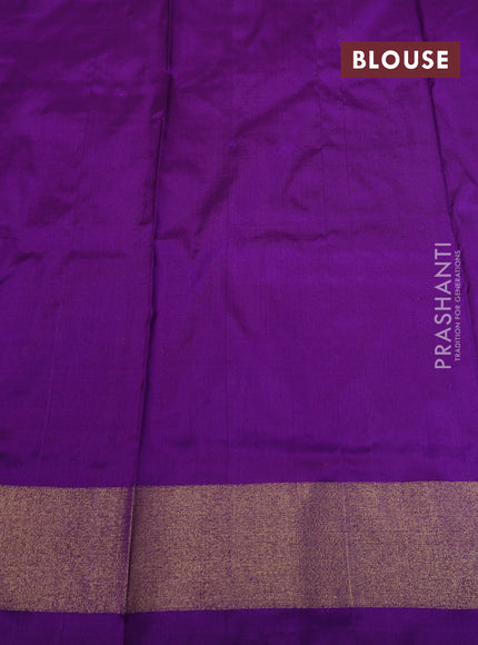 Ikat silk kids lehenga teal blue and violet with allover ikat weaves and long ikat woven zari border