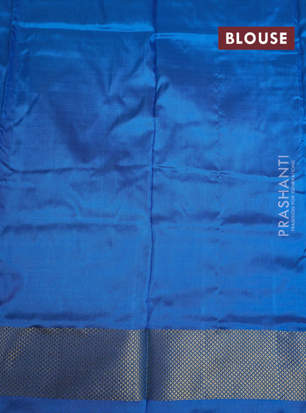 Ikat silk kids lehenga mango yellow and cs blue with allover ikat weaves and long ikat woven zari border