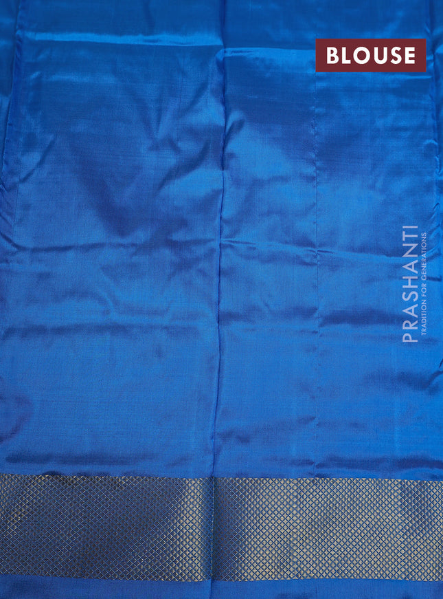 Ikat silk kids lehenga mango yellow and cs blue with allover ikat weaves and long ikat woven zari border