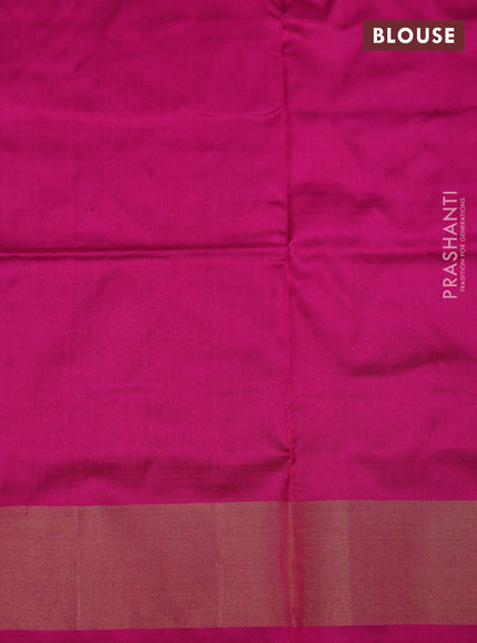 Ikat silk kids lehenga deep purple and pink with allover ikat weaves and long ikat woven zari border
