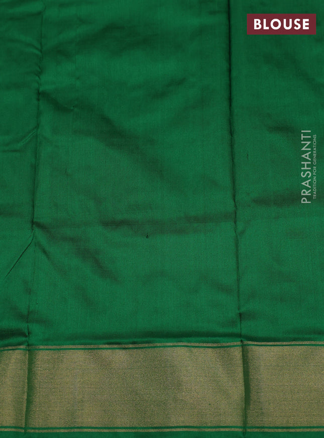 Ikat silk kids lehenga sandal and green with allover ikat weaves and long ikat woven zari border