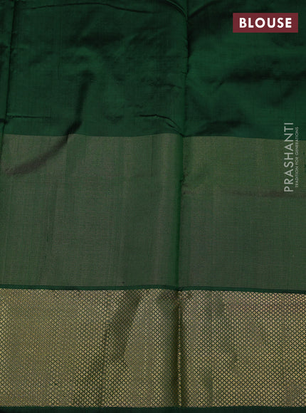 Ikat silk kids lehenga mustard yellow and green with allover ikat weaves and long ikat woven zari border