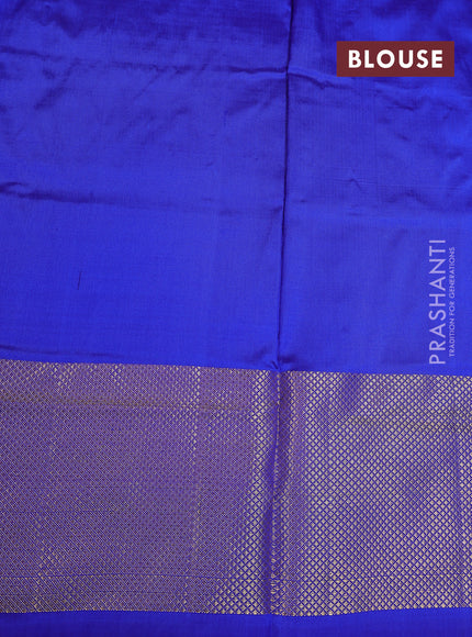 Ikat silk kids lehenga pink and blue with allover ikat weaves and long ikat woven zari border