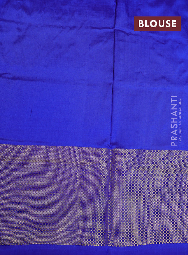 Ikat silk kids lehenga pink and blue with allover ikat weaves and long ikat woven zari border