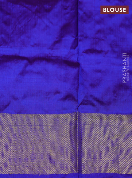 Ikat silk kids lehenga pink and blue with allover ikat weaves and long ikat woven zari border