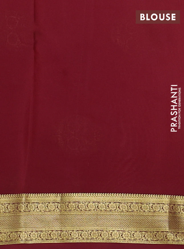 Pure mysore silk saree pastel pink and maroon with allover pen kalamkari prints and zari woven border