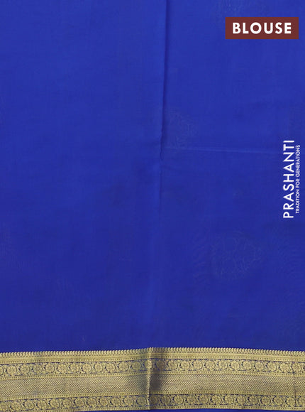 Pure mysore silk saree pastel pink with allover pen kalamkari prints and zari woven border