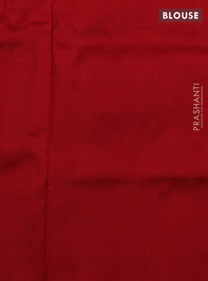 Pochampally silk saree cream and red with allover ikat weaves and simple border