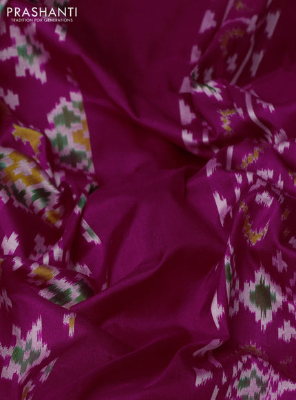 Pochampally silk saree pink with allover ikat weaves and simple border