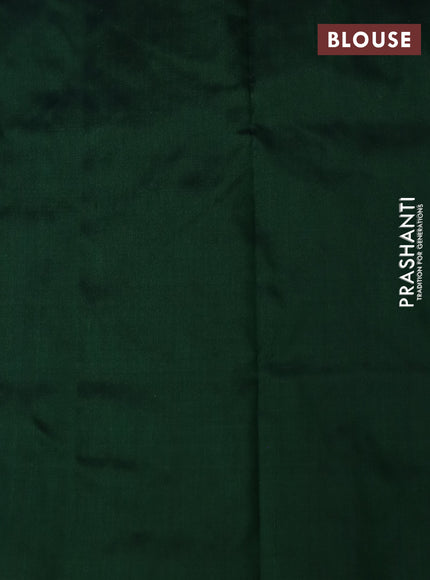 Pochampally silk saree green with allover ikat weaves and simple border