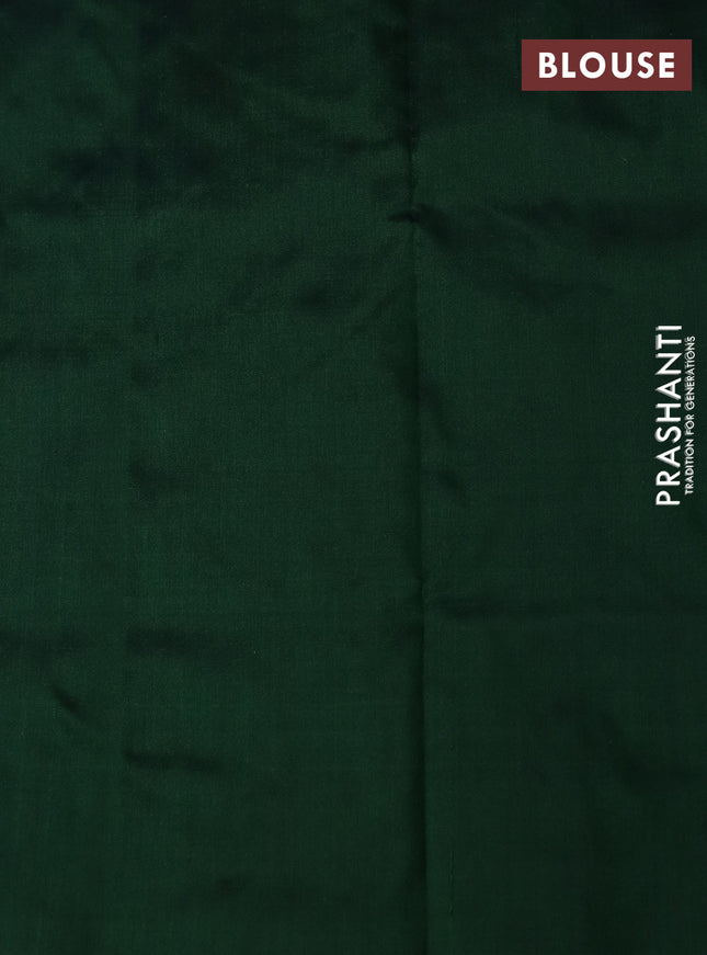 Pochampally silk saree green with allover ikat weaves and simple border