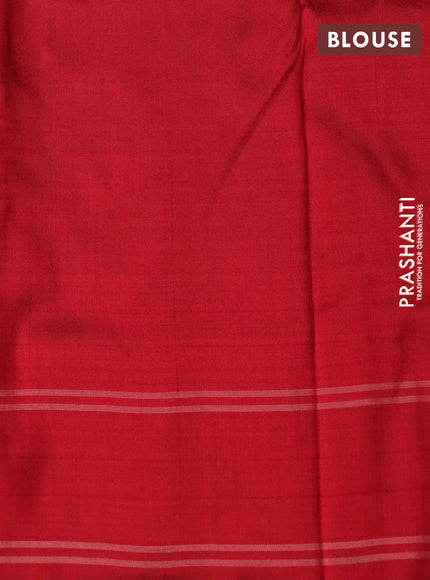 Pochampally silk saree grey and maroon with allover patola weaves and rettapet woven border