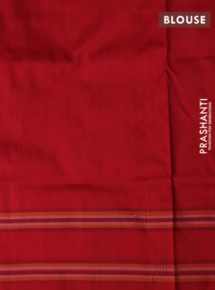 Pochampally silk saree deep maroon red and red with allover ikat weaves and rettapet woven border