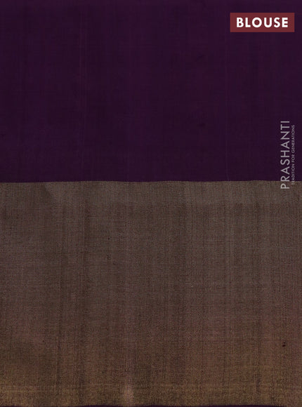 Pochampally silk saree orange and purple with ikat buttas and ikat woven zari border