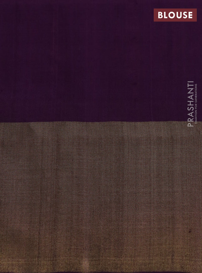 Pochampally silk saree orange and purple with ikat buttas and ikat woven zari border