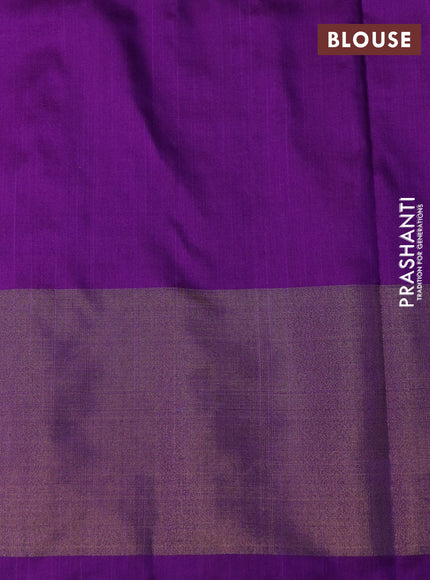 Pochampally silk saree mild violet and violet with allover ikat weaves and long ikat woven zari border
