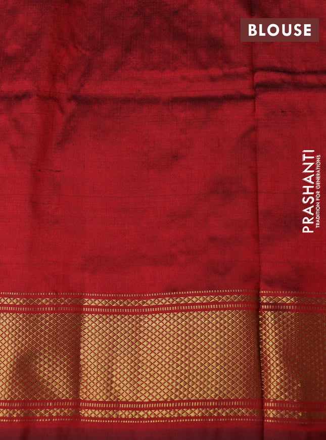 Pochampally silk saree jamun shade and maroon with allover ikat weaves and zari woven border